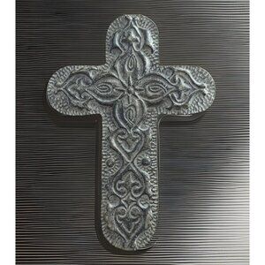 VINTAGE CATHOLIC RELIGIOUS CRUCIFIX CROSS HEAVY BAROQUE ORNATE 10”x 0.75”x 7”